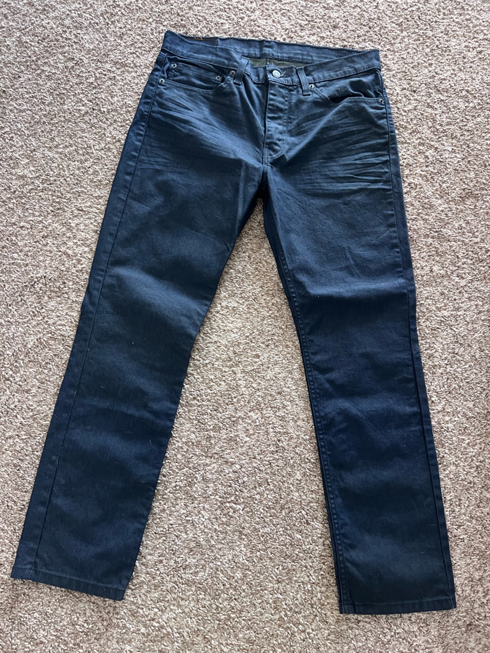 Men's Levi’s Dark Blue Coated Straight Leg Jeans
